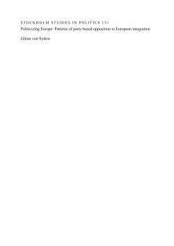 Politicizing Europe: Patterns of party-based opposition to