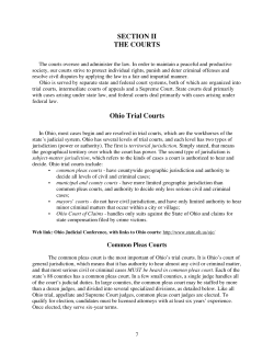 SECTION II THE COURTS Ohio Trial Courts