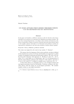 on some applied first-order theories which can be represented by
