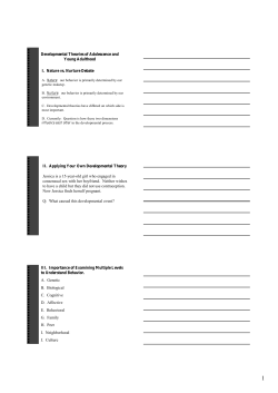 Developmental Theories of Adolescence and Young Adulthood I