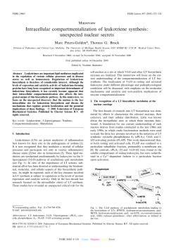 Intracellular compartmentalization of leukotriene synthesis