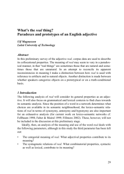 Paradoxes and prototypes of an English adjective