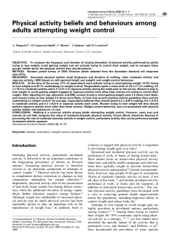 Physical activity beliefs and behaviours among adults