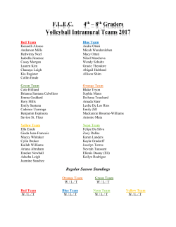 F.L.E.C. 4th &ndash; 8th Graders Volleyball Intramural Teams 2017