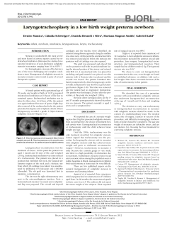 Laryngotracheoplasty in a low birth weight preterm newborn