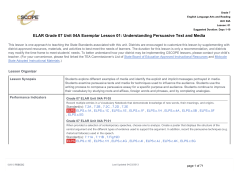 ELAR Grade 07 Unit 04A Exemplar Lesson 01
