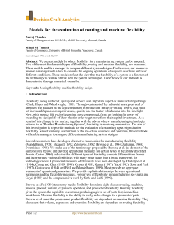 Models for the evaluation of routing and machine flexibility
