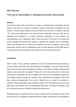 Mini Review The role of Serendipity in biological