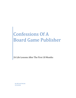 Confessions Of A Board Game Publisher