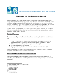 Gift Rules for the Executive Branch