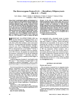 The Heterozygous Form of4.1(-) Hereditary Elliptocytosis [the 4.1