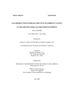 gas production/storage shuttle feasibility study