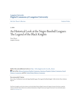 An Historical Look at the Negro Baseball Leagues