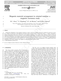 Magnetic material arrangement in oriented termites: a