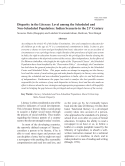 Disparity in the Literacy Level among the Scheduled and Non