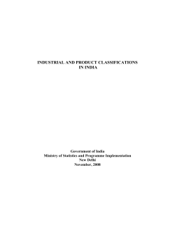 INDUSTRIAL AND PRODUCT CLASSIFICATIONS IN INDIA