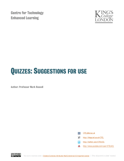 Quizzes: Suggestions for use