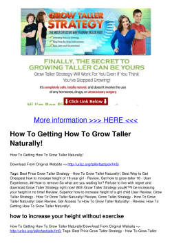 How To Getting How To Grow Taller Naturally!