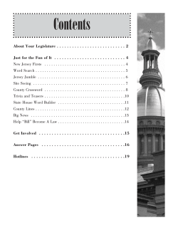 Contents - New Jersey Legislature