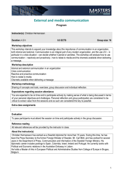 External and media communication