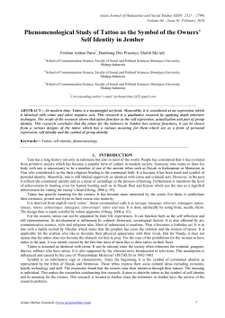 Phenomenological Study of Tattoo as the Symbol of the Owners` Self