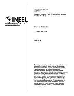 Lessons Learned From Gen I Carbon Dioxide Cooled