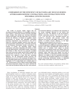 Sinusoidal and isotonic contractions of papillary muscles