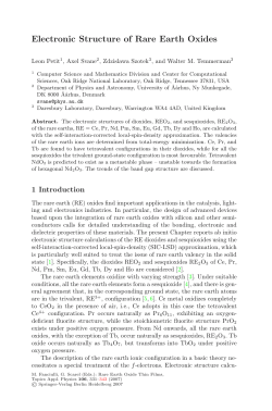 TAP 106 - Electronic Structure of Rare Earth Oxides