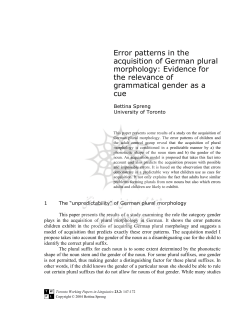 Error patterns in the acquisition of German plural morphology
