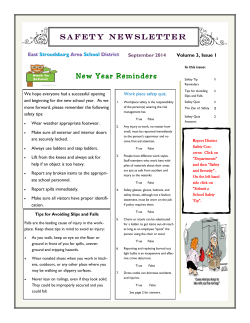New Year Reminders SAFETY NEWSLETTER