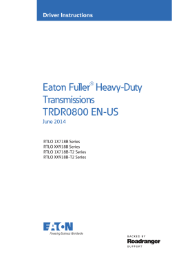 Eaton Fuller&reg; Heavy-Duty Transmissions TRDR0800