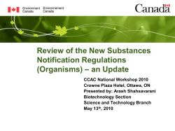 Review of the New Substances Notification Regulations (Organisms
