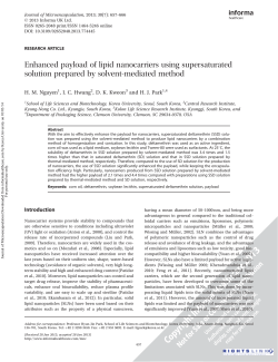 Enhanced payload of lipid nanocarriers using supersaturated