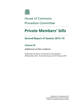 Private Members` bills - Publications.parliament.uk