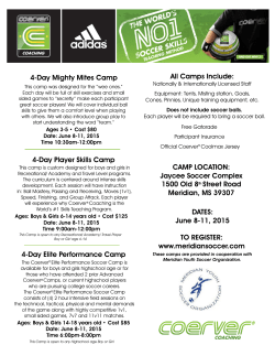4-Day Mighty Mites Camp 4-Day Player Skills Camp 4