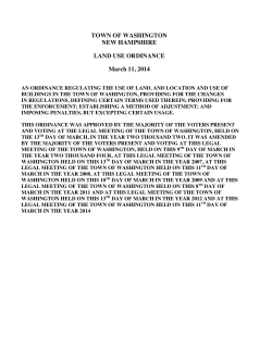 TOWN OF WASHINGTON NEW HAMPSHIRE