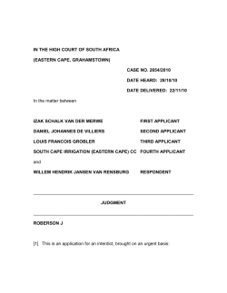 This is an application for an interdict to enforce a restraint of trade