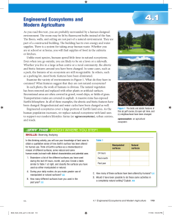 Engineered Ecosystems and Modern Agriculture