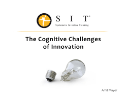 Amit Mayer/Systematic Innovation Thinking Presentation