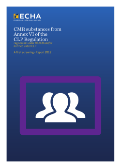 CMR substances from Annex VI of the CLP Regulation