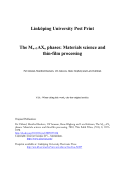 The Mn+1AXn phases: Materials science and thin-film