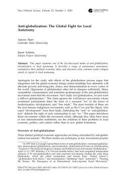 Anti-globalization: The Global Fight for Local Autonomy