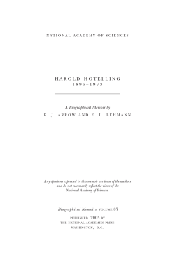 Harold Hotelling - National Academy of Sciences