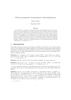 Closure properties of parametric subcompleteness