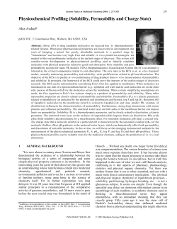 Physicochemical Profiling (Solubility, Permeability and Charge State)