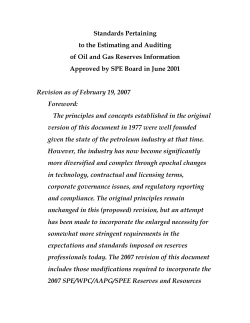 Standards Pertaining to the Estimating and Auditing of Oil and Gas
