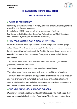 THE FIRST SETTLERS WHAT IS PREHISTORY?