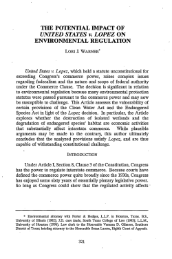 Potential Impact of United States v. Lopez on Environmental