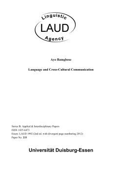 Language and Cross-Cultural Communication
