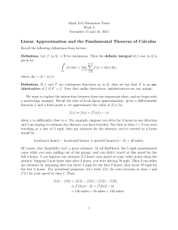 Linear Approximation and the Fundamental Theorem of Calculus